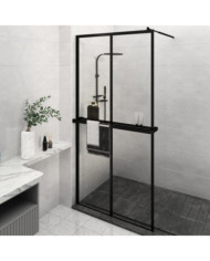 Paroi de douche avec étagère Noir 118x190cm Verre ESGetAluminium | Mobilier & Déco