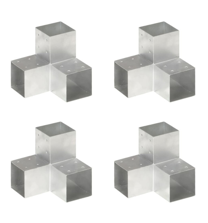 Connecteurs de poteau 4pcs Forme en Y Métal galvanisé 101x101mm | Mobilier & Déco