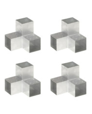 Connecteurs de poteau 4pcs Forme en Y Métal galvanisé 101x101mm | Mobilier & Déco