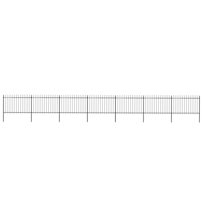Clôture de jardin avec dessus en lance Acier 11,9 x 1,2 m Noir | Mobilier & Déco