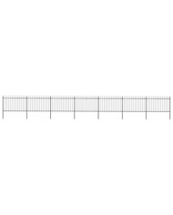 Clôture de jardin avec dessus en lance Acier 11,9 x 1,2 m Noir | Mobilier & Déco