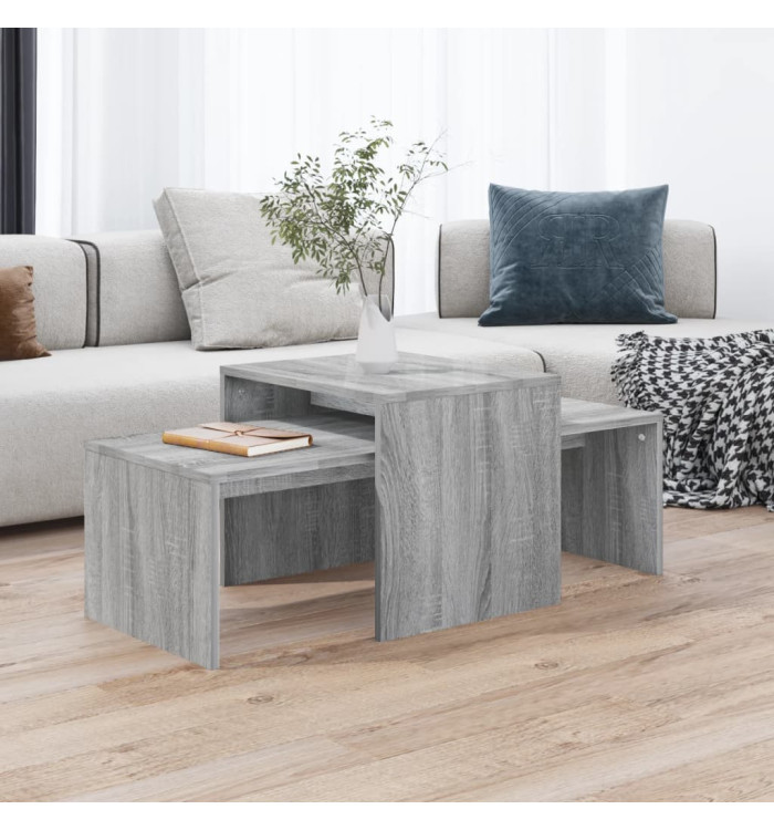 Ensemble table basse Sonoma gris 100x48x40 cm Bois d'ingénierie | Mobilier & Déco