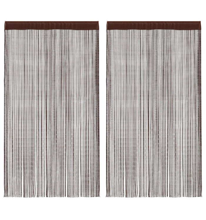 Rideau en fils 2 pcs 100 x 250 cm Marron | Mobilier & Déco