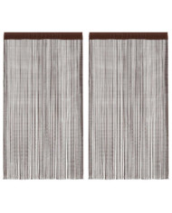 Rideau en fils 2 pcs 100 x 250 cm Marron | Mobilier & Déco