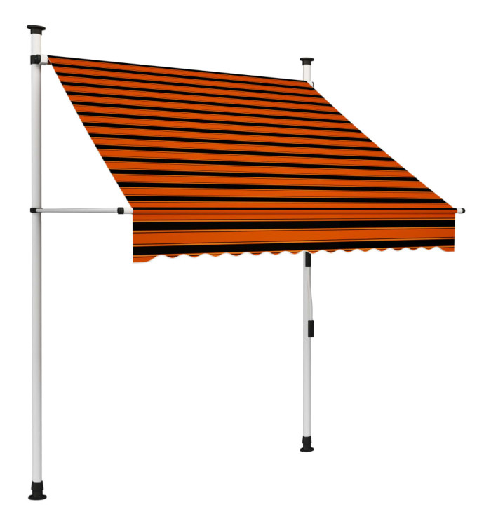 Auvent manuel rétractable 150 cm Orange et marron | Mobilier & Déco