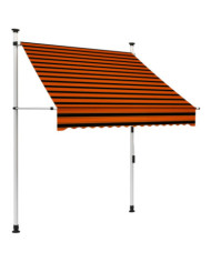 Auvent manuel rétractable 150 cm Orange et marron | Mobilier & Déco