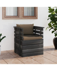 Fauteuil de jardin avec coussins Bois de pin | Mobilier & Déco
