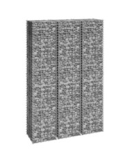 Lits surélevés en gabion 3 pcs 30x30x150 cm Fer | Mobilier & Déco