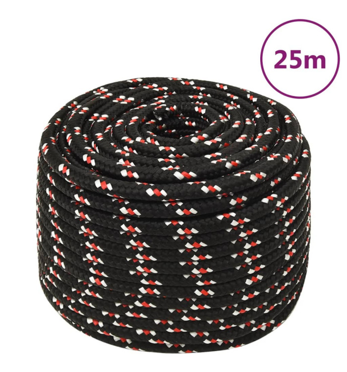 Corde de bateau Noir 14 mm 25 m Polypropylène | Mobilier & Déco