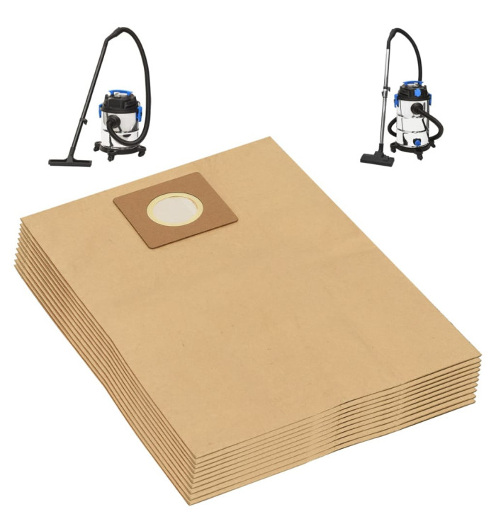 Sacs en papier pour aspirateur sec et humide 10 pcs Marron | Mobilier & Déco
