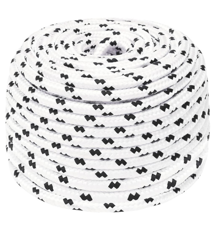 Corde de bateau tressé Blanc 6 mmx100 m Polyester | Mobilier & Déco