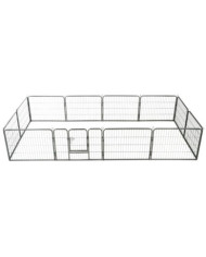 Parc pour chiens 12 panneaux Acier 80 x 60 cm Noir | Mobilier & Déco