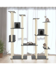 Arbre à chat avec griffoirs en sisal Gris foncé 174 cm | Mobilier & Déco