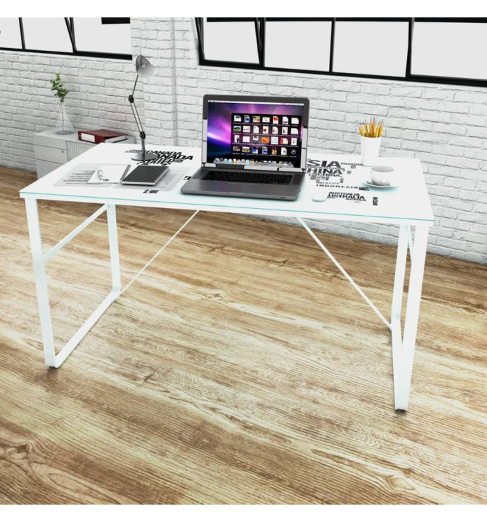 Bureau rectangulaire avec motif de carte du monde | Mobilier & Déco
