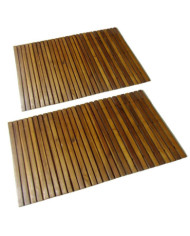 Tapis de bain 2 pcs Acacia 80x50 cm | Mobilier & Déco