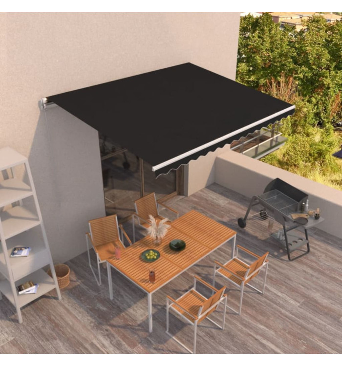 Auvent manuel rétractable 450x350 cm Anthracite | Mobilier & Déco