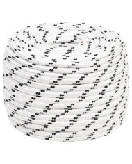 Corde de bateau tressé Blanc 12 mmx100 m Polyester | Mobilier & Déco