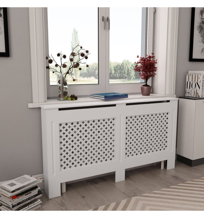 Cache-radiateur Blanc 152x19x81,5 cm MDF | Mobilier & Déco
