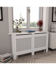 Cache-radiateur Blanc 152x19x81,5 cm MDF | Mobilier & Déco