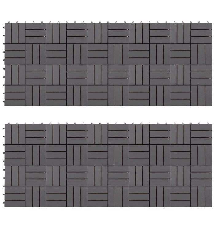 Carreaux de terrasse 20pcs Délavage gris 30x30 cm Acacia solide | Mobilier & Déco