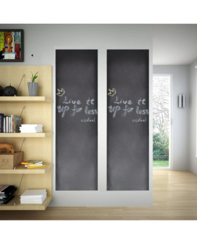 Tableau noir autocollant mural 0,45x2 m 2 rouleaux avec craies | Mobilier & Déco