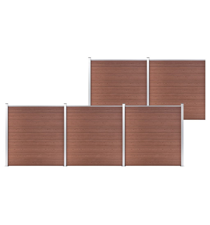 Clôture de jardin WPC 872x186 cm Marron | Mobilier & Déco