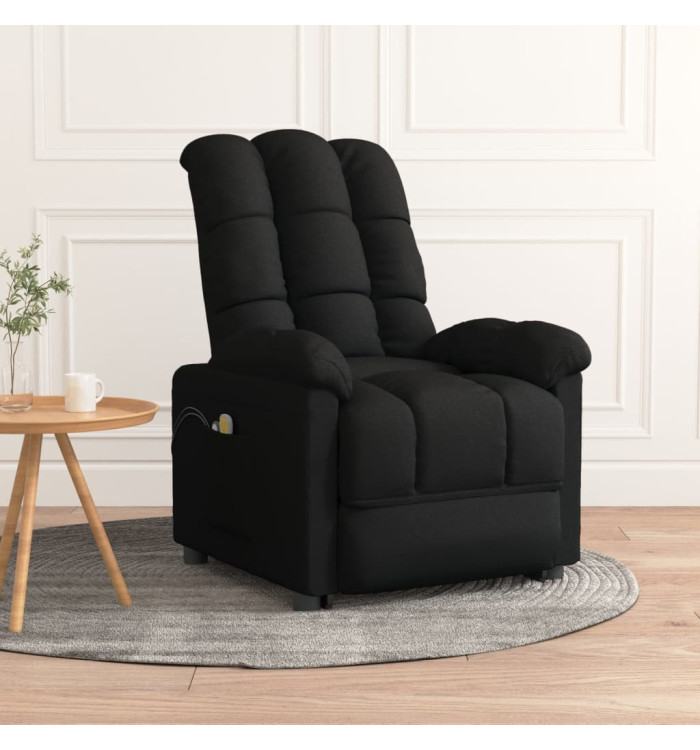Fauteuil électrique de massage Noir Tissu | Mobilier & Déco
