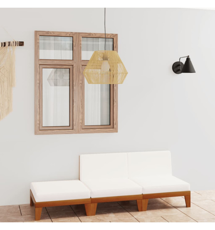 Salon de jardin 3 pcs avec coussins Bois d'acacia solide | Mobilier & Déco