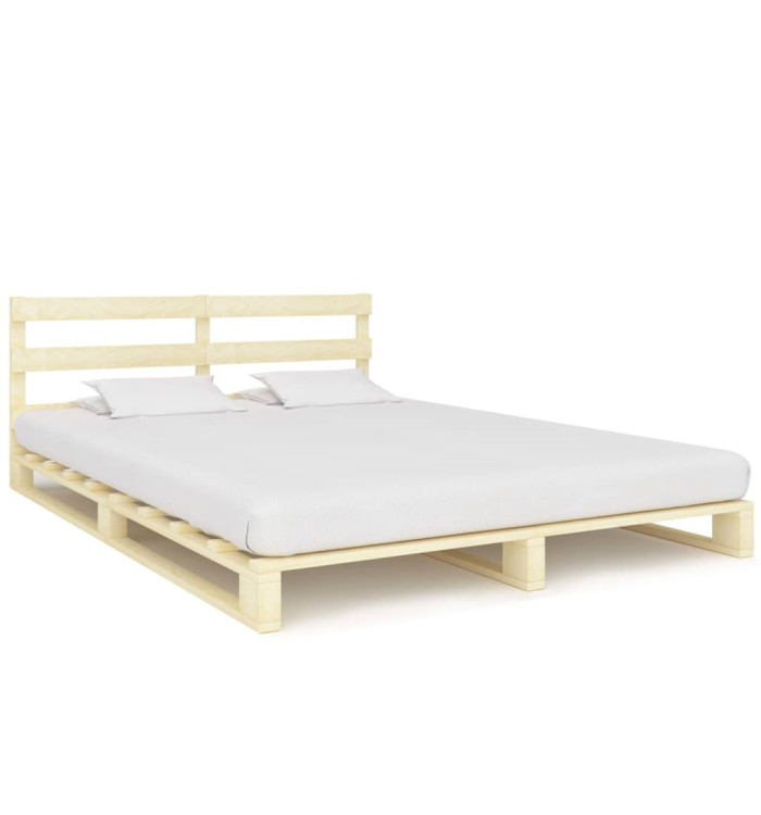 Cadre de lit de palette sans matelas bois massif pin 180x200 cm | Mobilier & Déco
