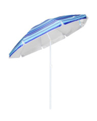 HI Parasol de plage 200 cm Bleu à rayures | Mobilier & Déco