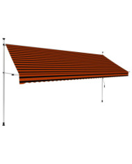 Auvent manuel rétractable 400 cm Orange et marron | Mobilier & Déco