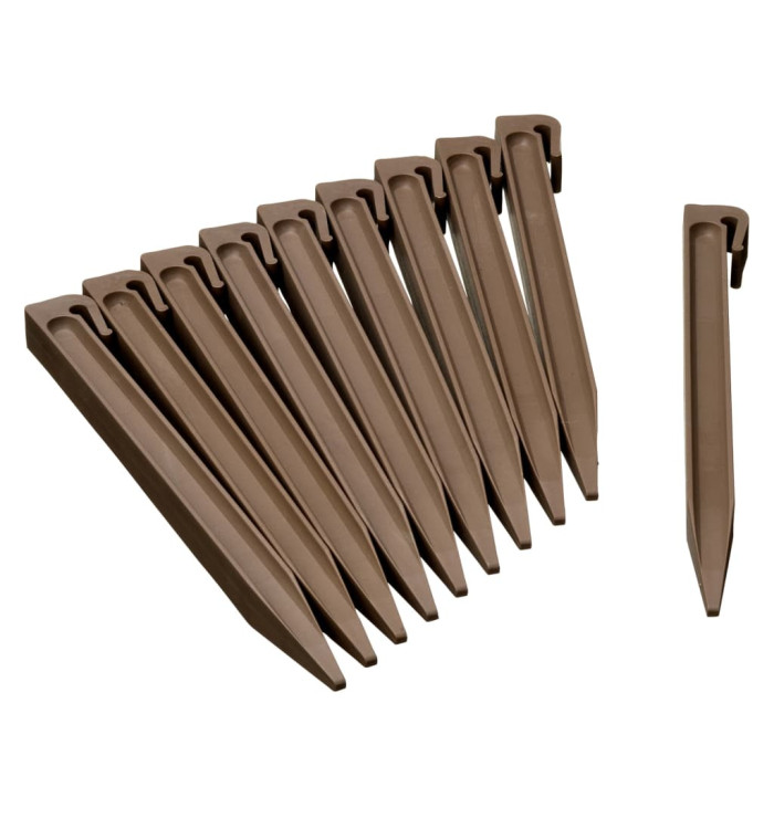 Nature Chevilles d'ancrage de jardin 10 pcs Taupe | Mobilier & Déco