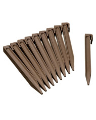 Nature Chevilles d'ancrage de jardin 10 pcs Taupe | Mobilier & Déco