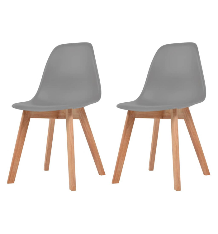 Chaises à manger lot de 2 Gris Plastique | Mobilier & Déco