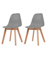 Chaises à manger lot de 2 Gris Plastique | Mobilier & Déco