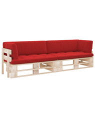 Canapé palette 2 places avec coussins Bois de pin imprégné | Mobilier & Déco