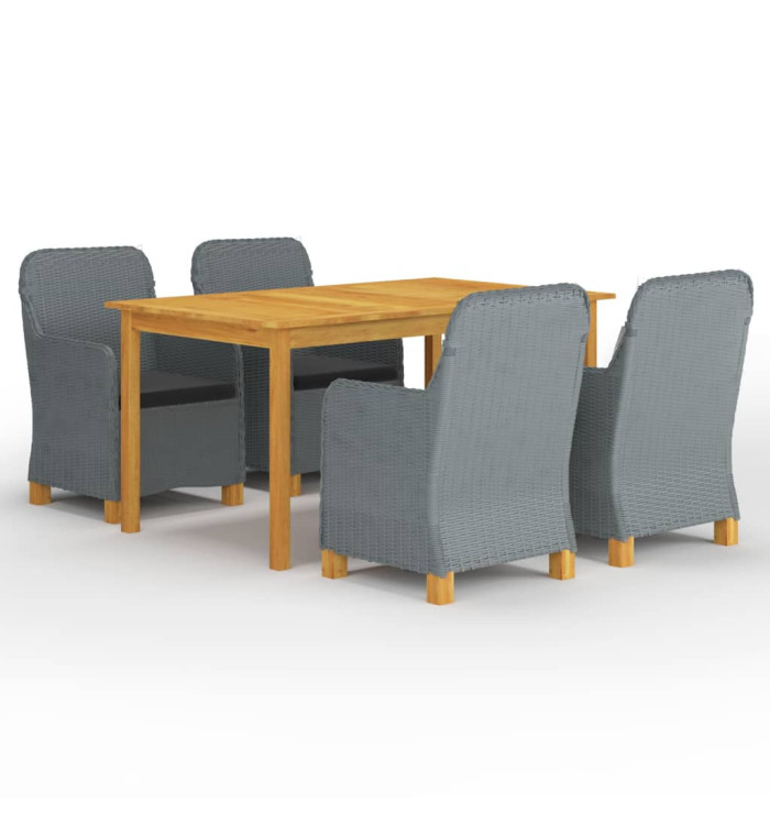 Ensemble à manger de jardin 5 pcs Gris clair | Mobilier & Déco