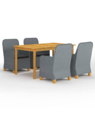 Ensemble à manger de jardin 5 pcs Gris clair | Mobilier & Déco