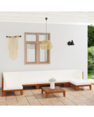 Salon de jardin 8 pcs avec coussins Bois d'acacia solide | Mobilier & Déco