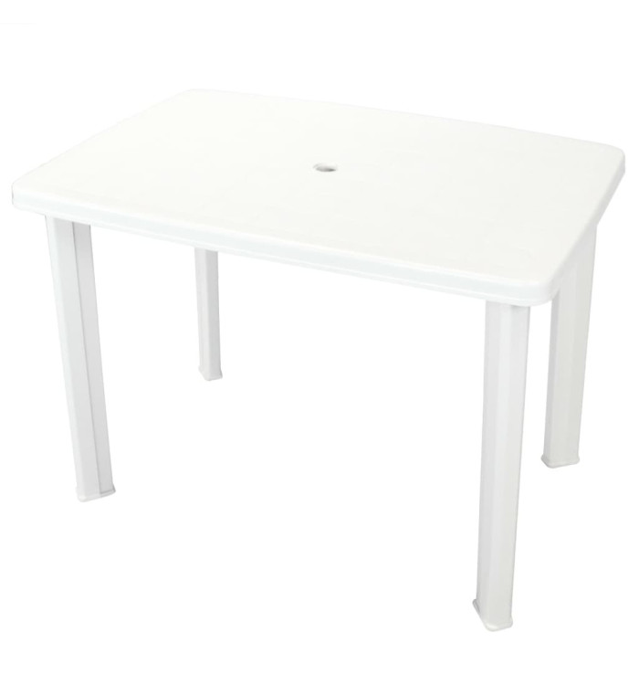 Table de jardin Blanc 101 x 68 x 72 cm Plastique | Mobilier & Déco