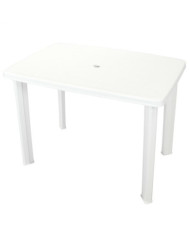 Table de jardin Blanc 101 x 68 x 72 cm Plastique | Mobilier & Déco