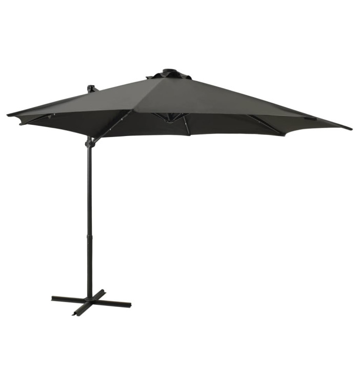 Parasol de jardin en porte-à-faux avec mât et lumières LED | Mobilier & Déco