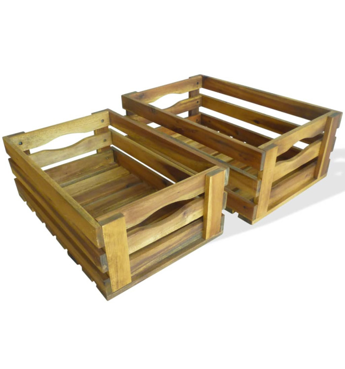 Caisse à pommes 2 pcs Bois d'acacia massif | Mobilier & Déco