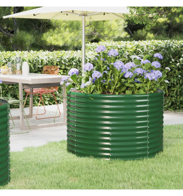 Lit surélevé de jardin Acier enduit de poudre 100x100x68cm Vert | Mobilier & Déco