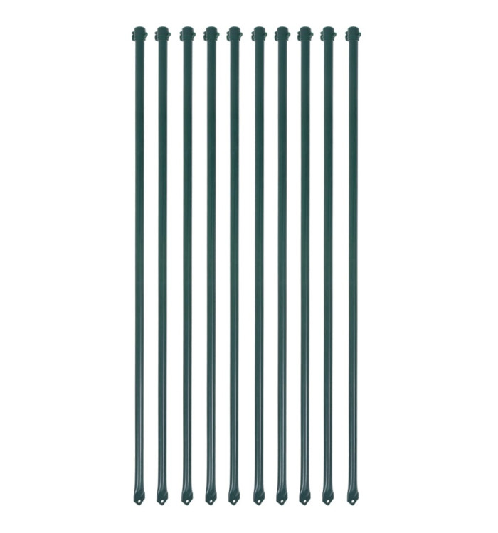 Poteau de jardin 10 pcs 1 m Métal Vert | Mobilier & Déco