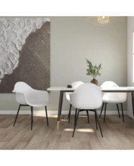 Chaises à manger lot de 4 blanc PP | Mobilier & Déco
