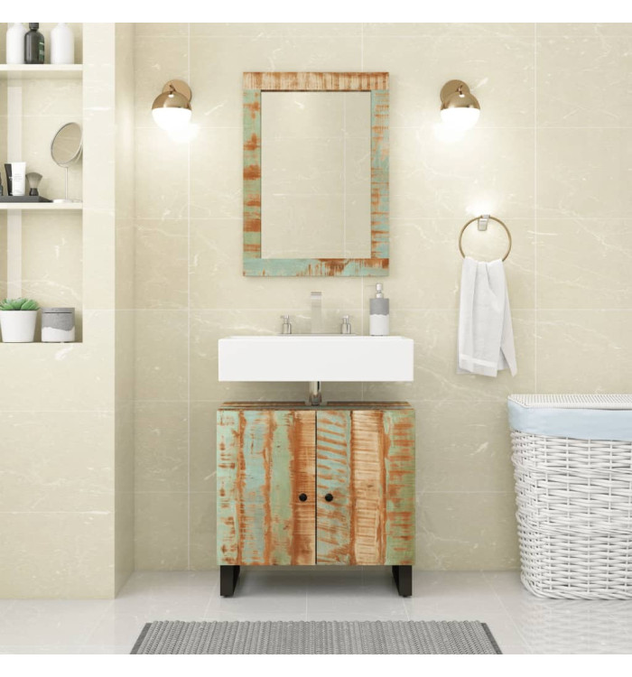 Ensemble de meubles de salle de bain 2 pcs bois massif récupéré | Mobilier & Déco