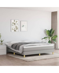 Cadre de lit sans matelas gris clair 160x200 cm tissu | Mobilier & Déco