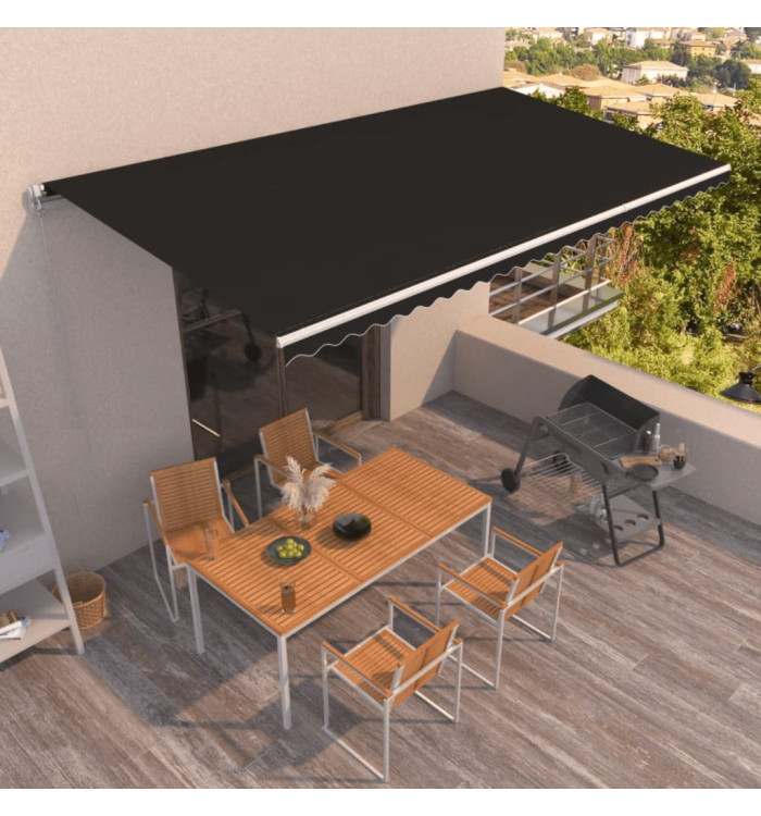 Auvent manuel rétractable 600x350 cm Anthracite | Mobilier & Déco