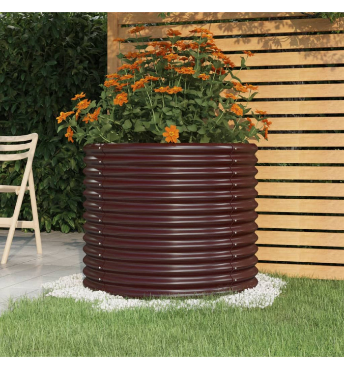 Jardinière de jardin Acier enduit de poudre 80x80x68 cm Marron | Mobilier & Déco